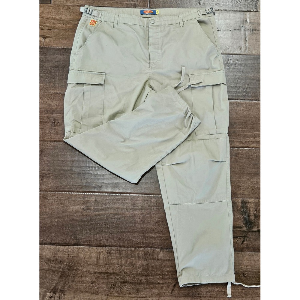 Empyre Mens Khaki Cargo Pants Tan Skater Grunge Adjustable Waist Size 38